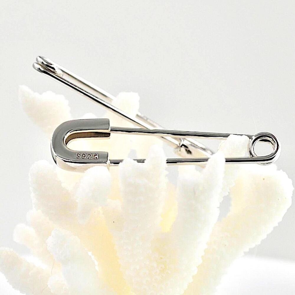Sterling Silver Safety Pin Earrings, 025 Paperclip, Minimalist, Punk, Ha…